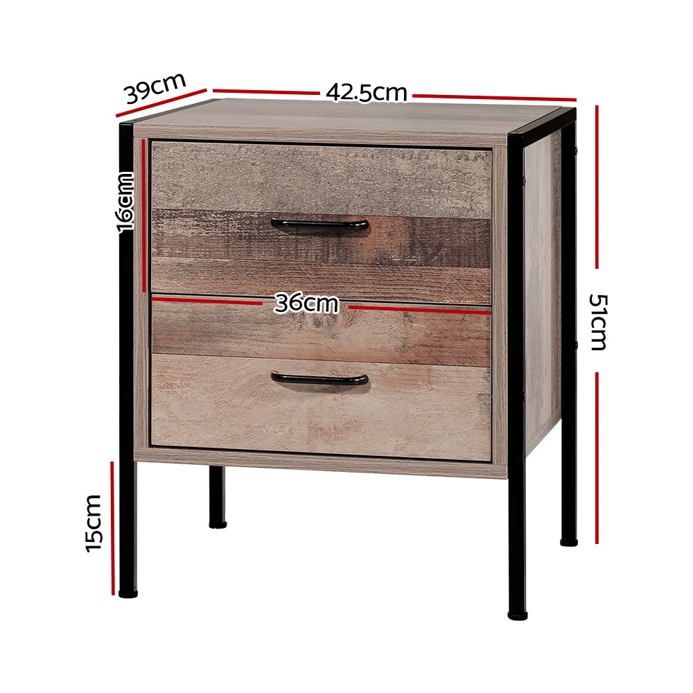 Marlook Bedside Table 2 Drawers - BARNLY