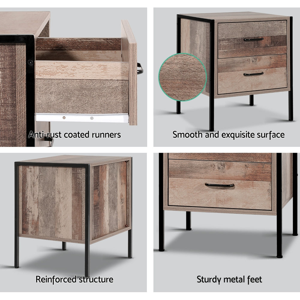 Marlook Bedside Table 2 Drawers - BARNLY