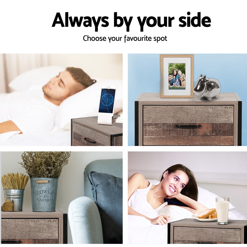 Marlook Bedside Table 2 Drawers - BARNLY