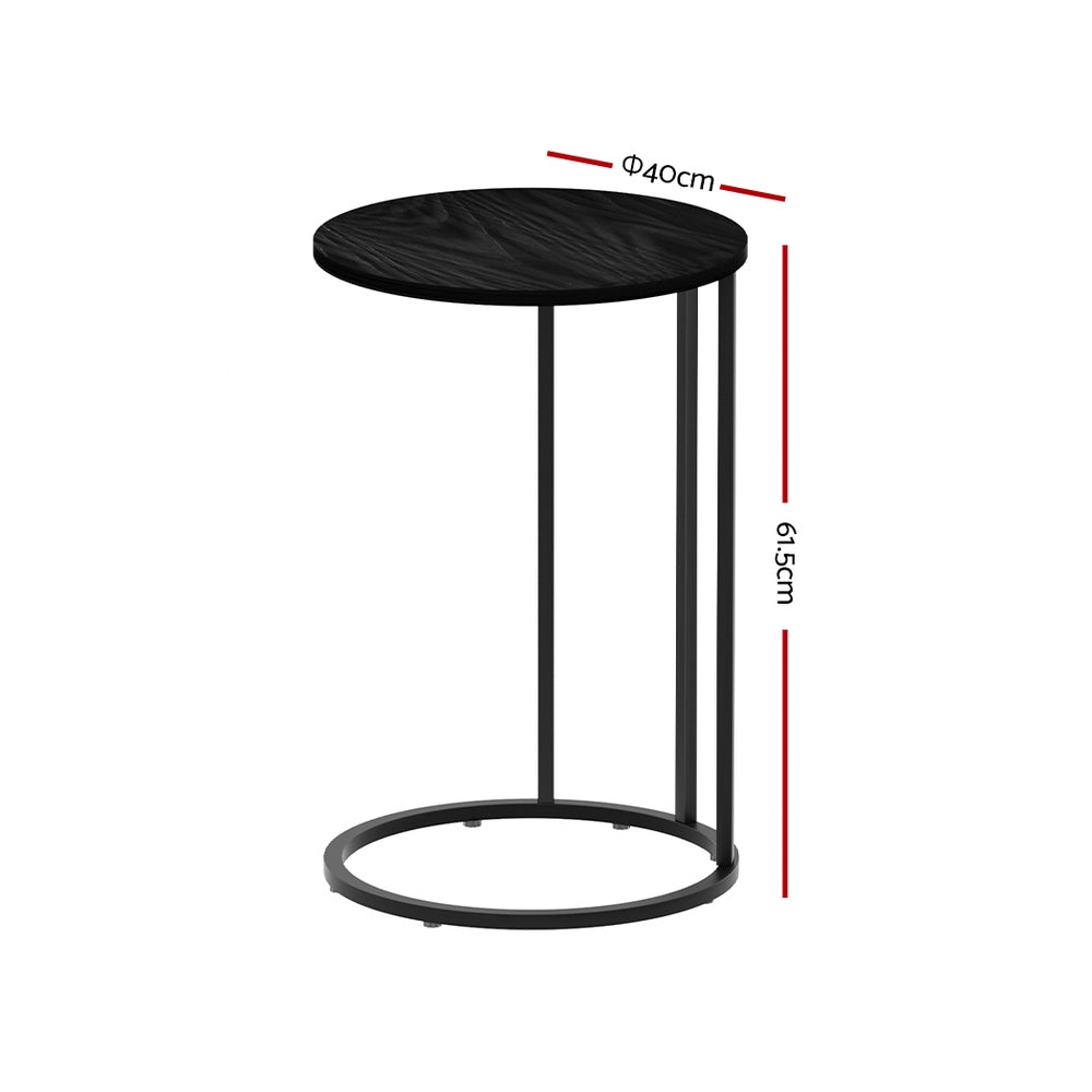 Marlook Coffee Table Side Table Round Black Martha