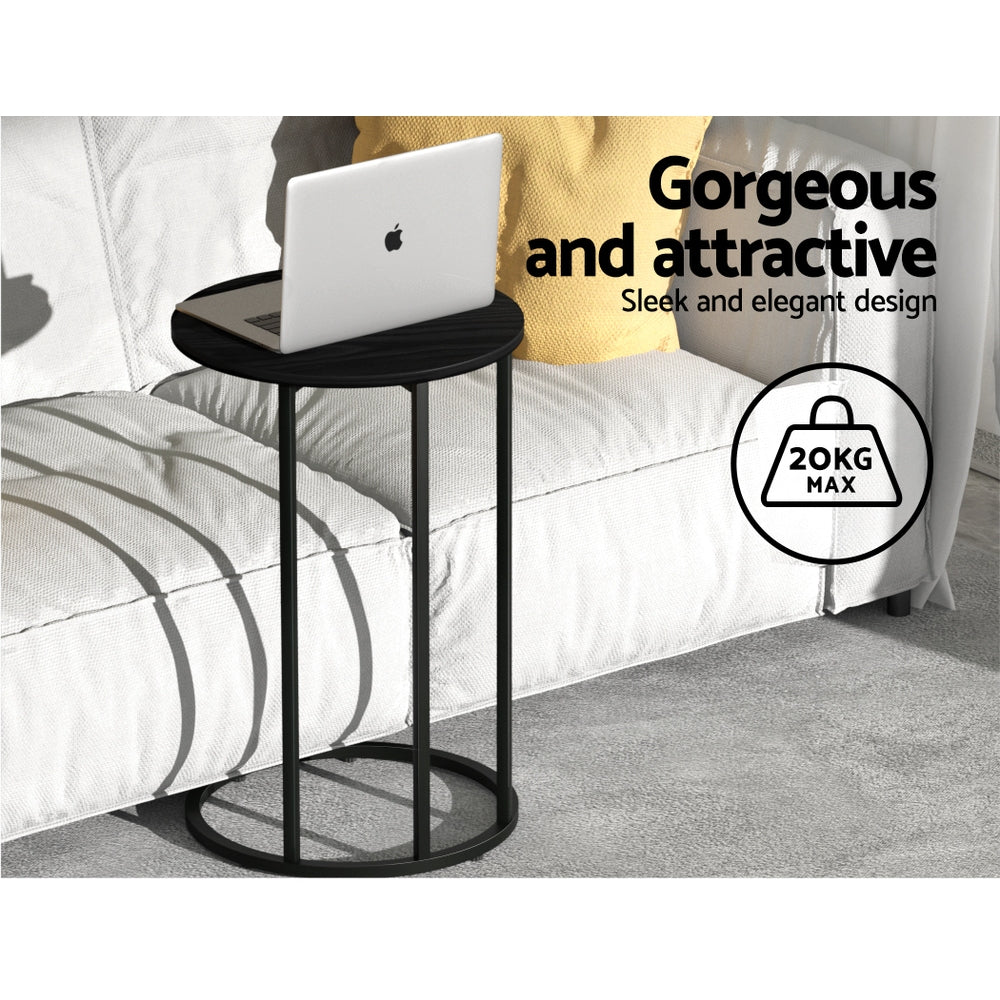 Marlook Coffee Table Side Table Round Black Martha