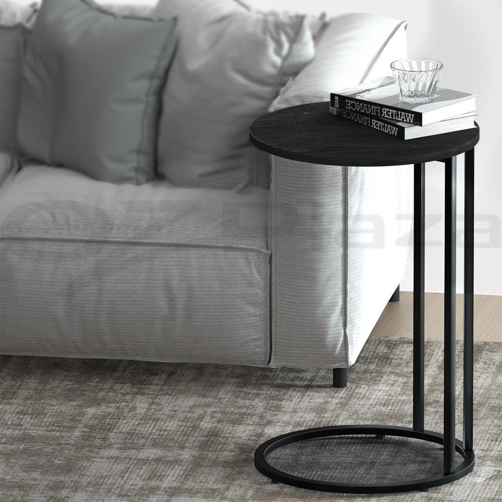 Marlook Coffee Table Side Table Round Black Martha