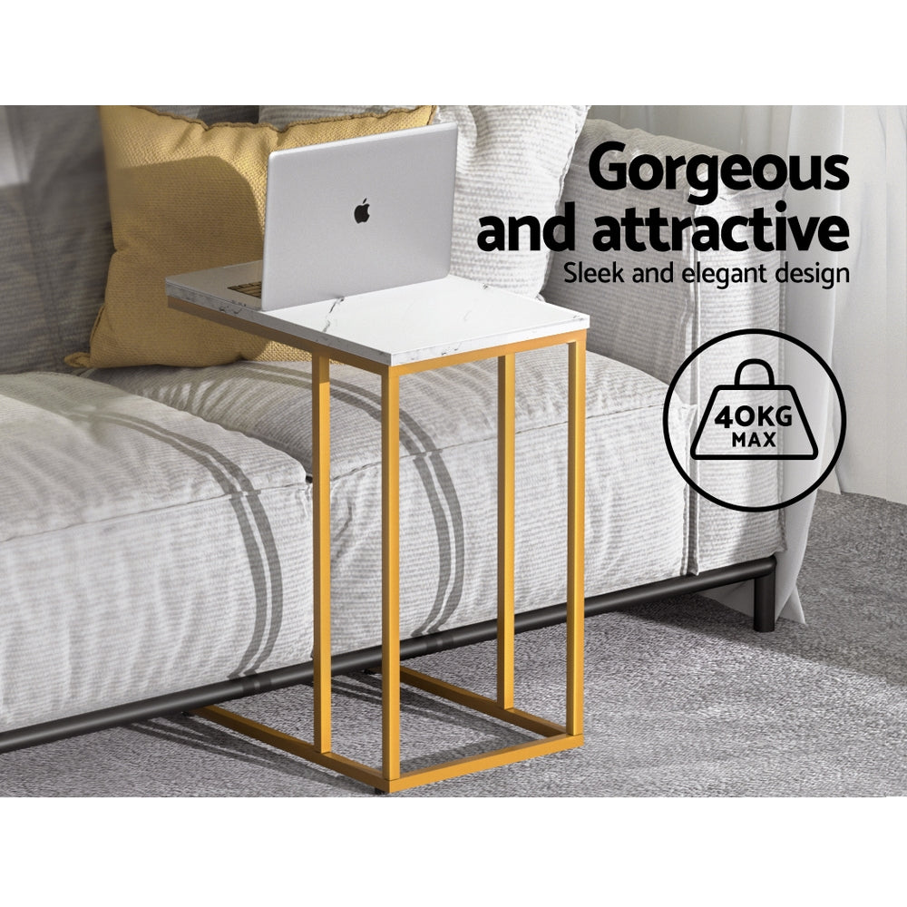Marlook Coffee Table Side Table Marble Effect Emma