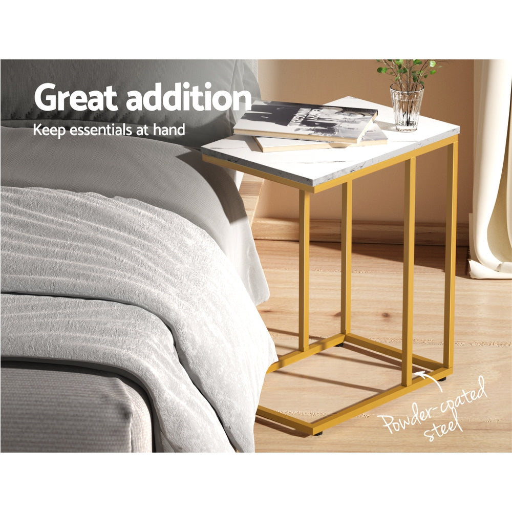 Marlook Coffee Table Side Table Marble Effect Emma