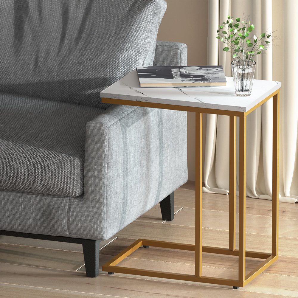 Marlook Coffee Table Side Table Marble Effect Emma