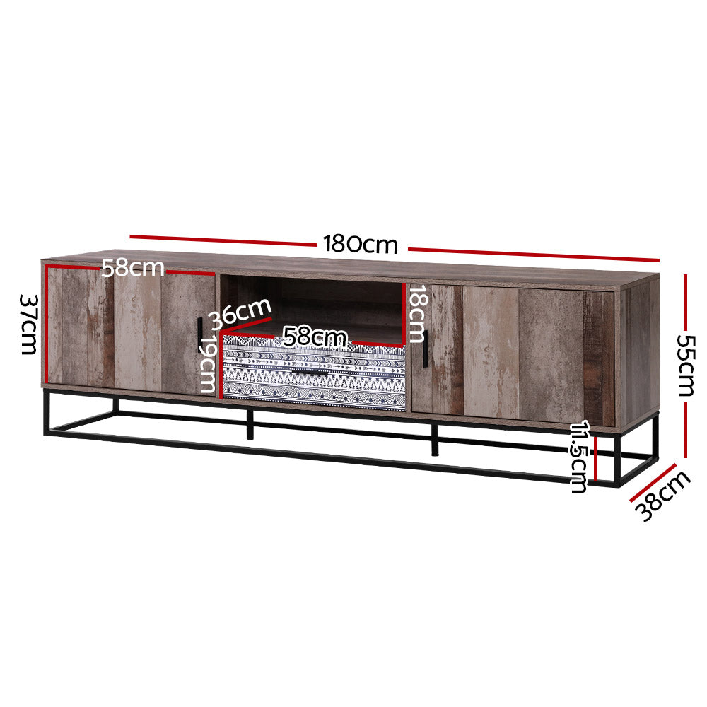 Marlook TV Cabinet Entertainment Unit 180cm Industrial
