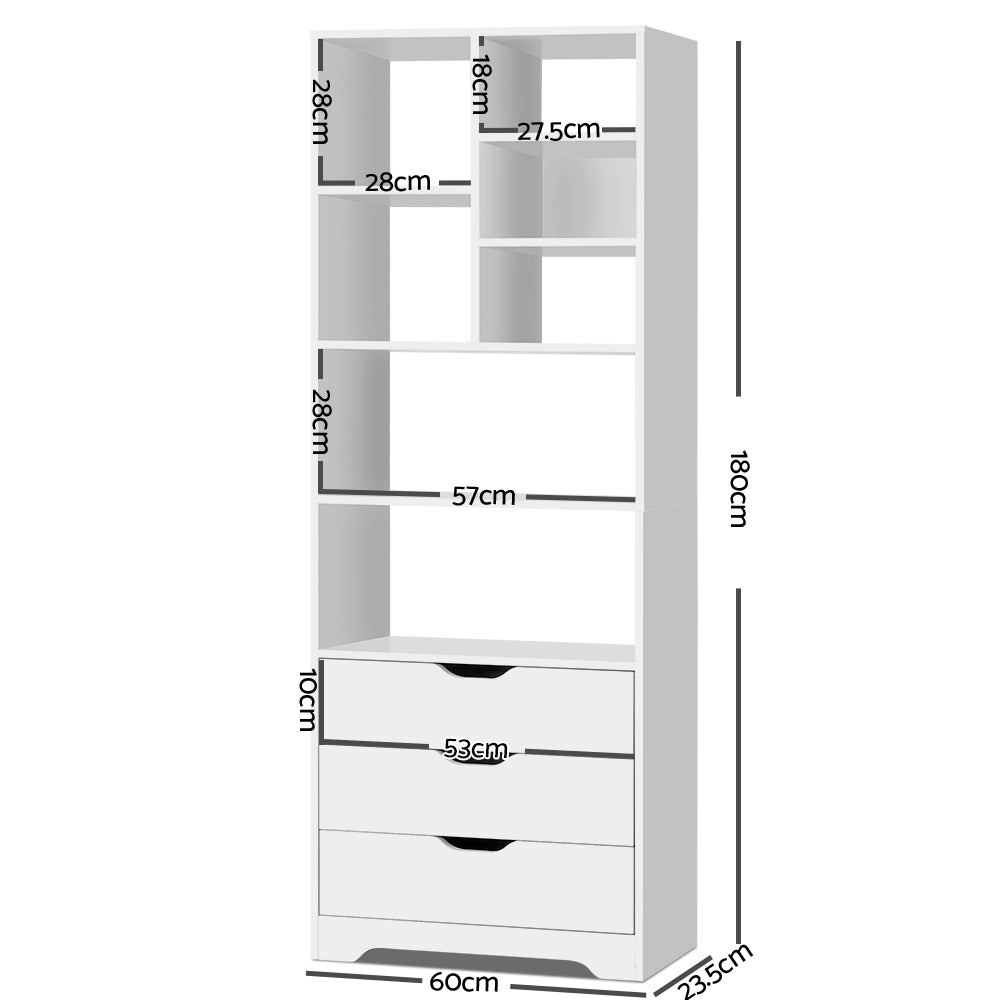 Marlook Bookshelf with Drawers - NANA White