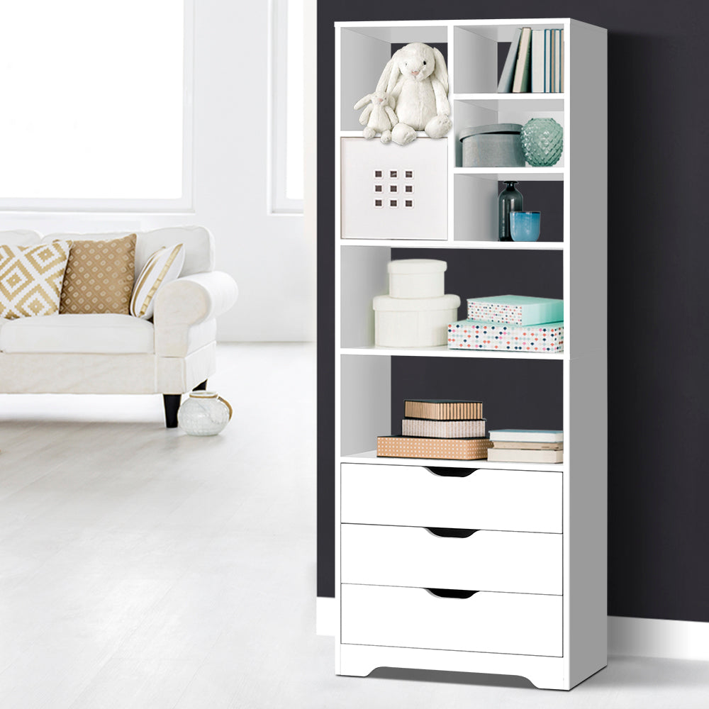 Marlook Bookshelf with Drawers - NANA White