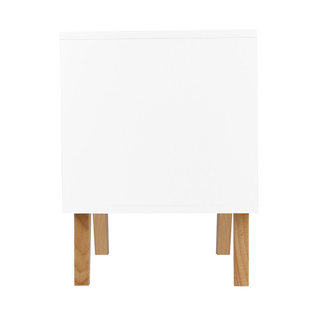 Marlook Bedside Table 2 Drawers - ANDERS White