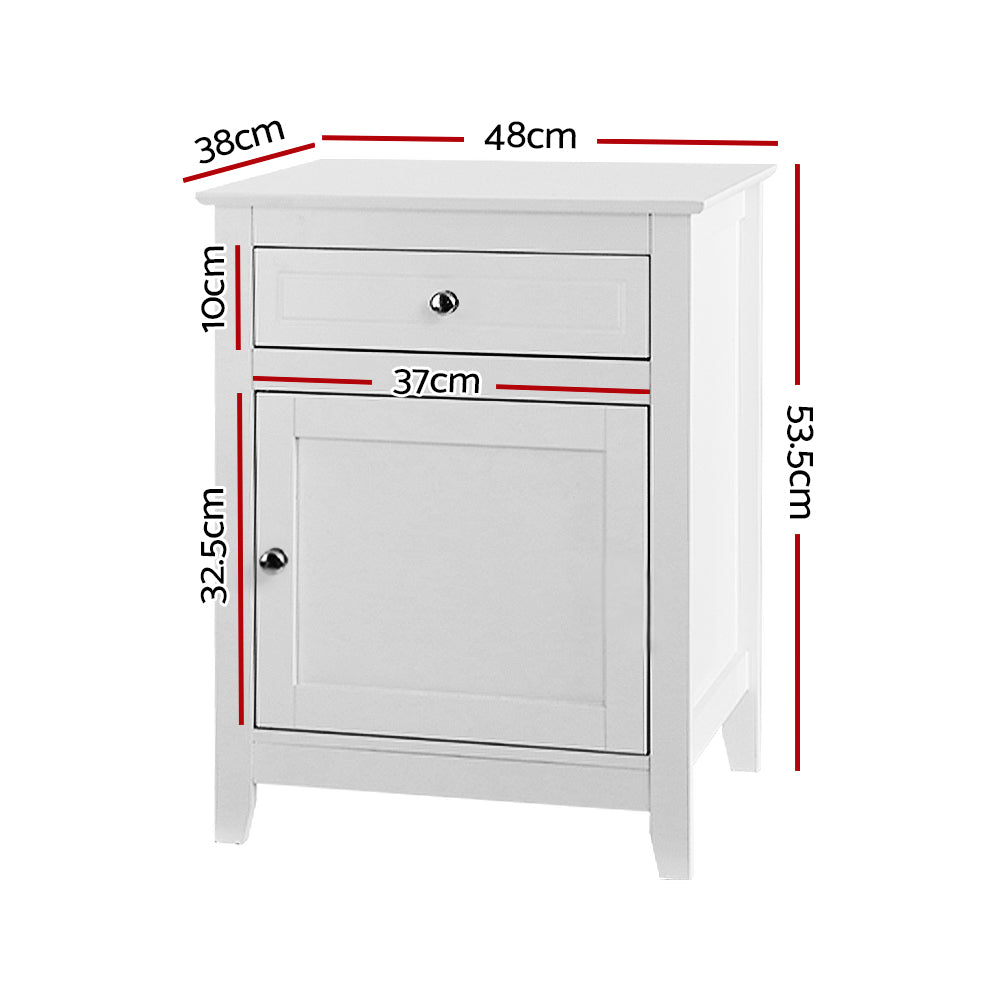 Marlook Bedside Tables Side Table Drawers Nightstand White