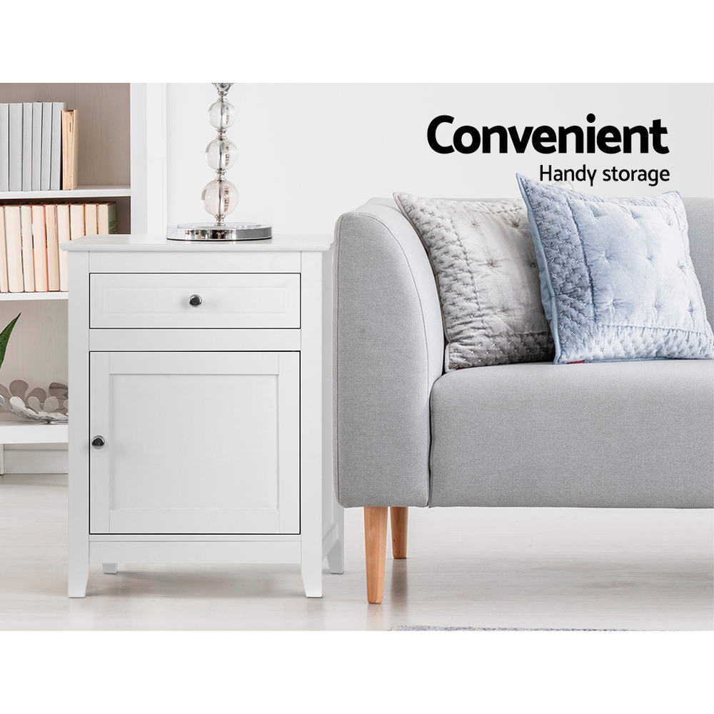 Marlook Bedside Tables Side Table Drawers Nightstand White