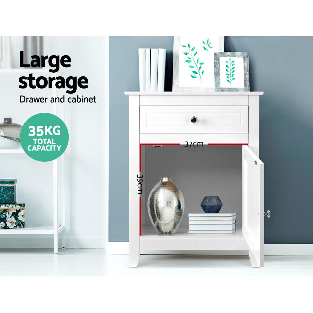 Marlook Bedside Tables Side Table Drawers Nightstand White