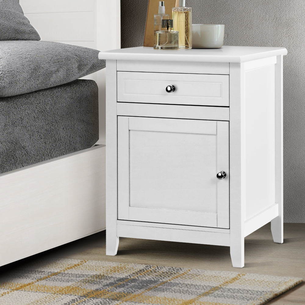 Marlook Bedside Tables Side Table Drawers Nightstand White