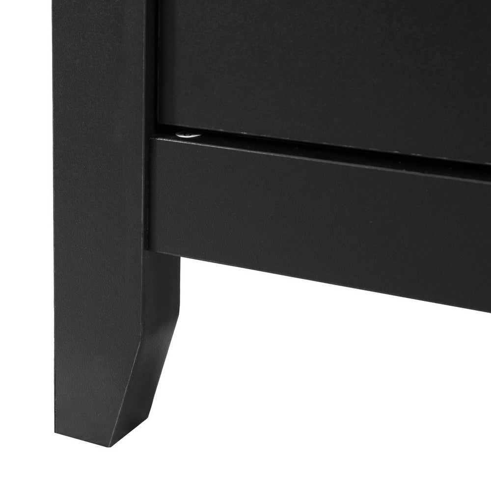 Marlook Buffet Sideboard Shelves Double Doors - Black