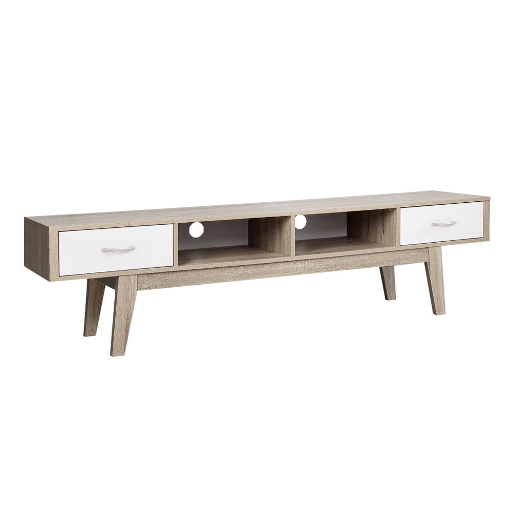 Marlook TV Cabinet Entertainment Unit 180cm Oak White Gary