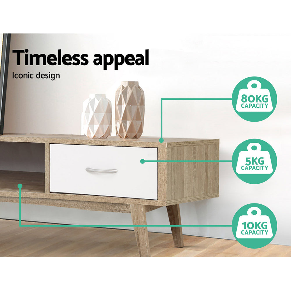 Marlook TV Cabinet Entertainment Unit 180cm Oak White Gary
