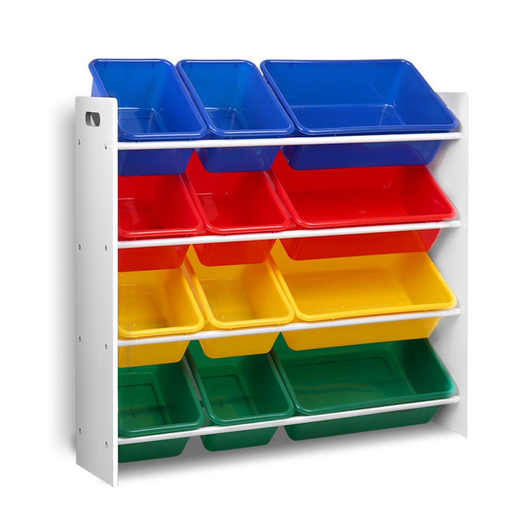 Marlook Kids Toy Box 12 Bins Bookshelf Organiser Children Storage Rack