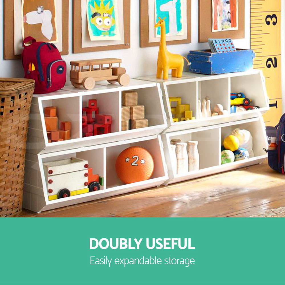 Marlook Kids Toy Box Bookshelf Storage Bookcase Organiser Display Stackable