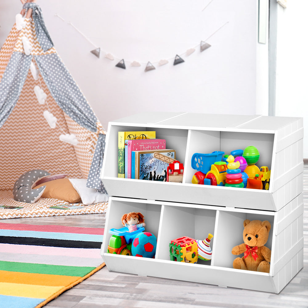 Marlook Kids Toy Box Bookshelf Storage Bookcase Organiser Display Stackable