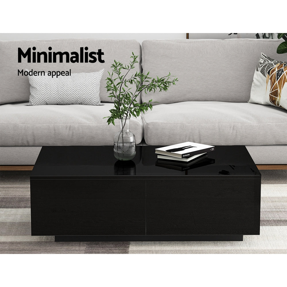 Marlook Coffee Table 4 Drawers Black Trevi