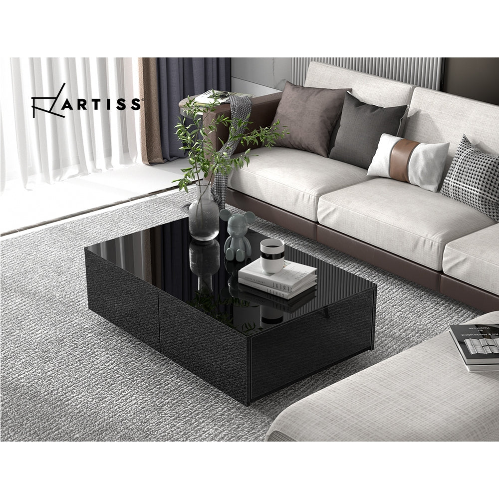Marlook Coffee Table 4 Drawers Black Trevi