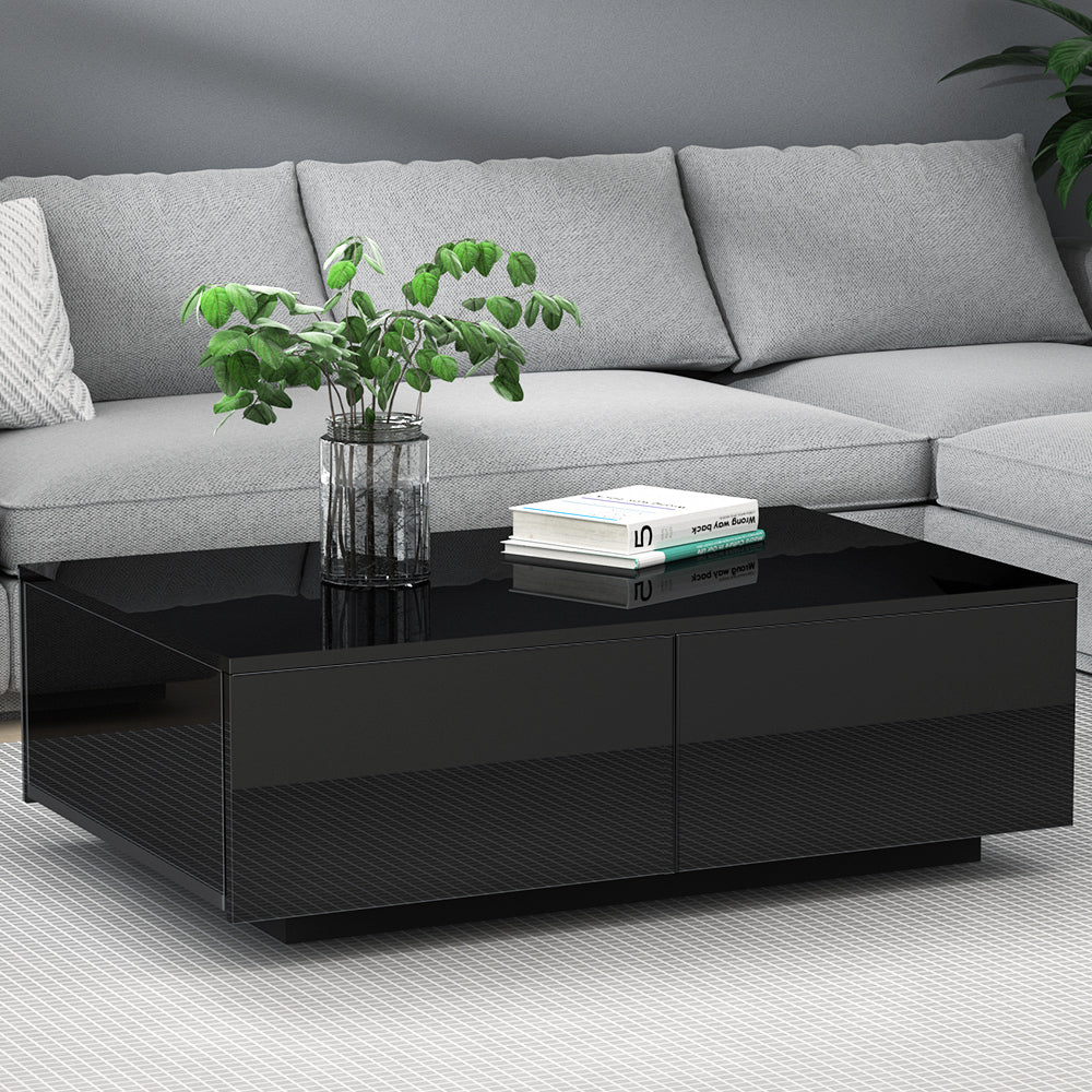 Marlook Coffee Table 4 Drawers Black Trevi