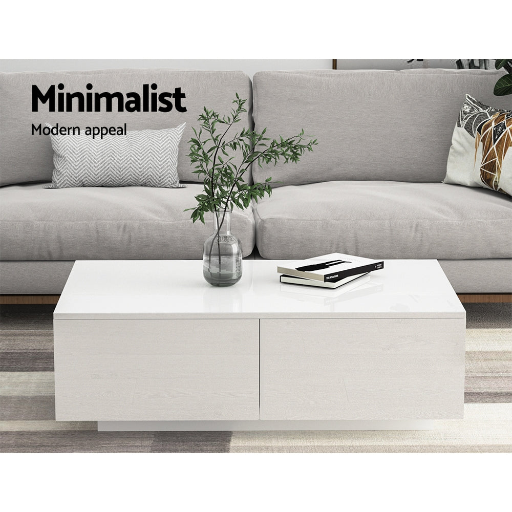 Marlook Coffee Table 4 Drawers White Trevi