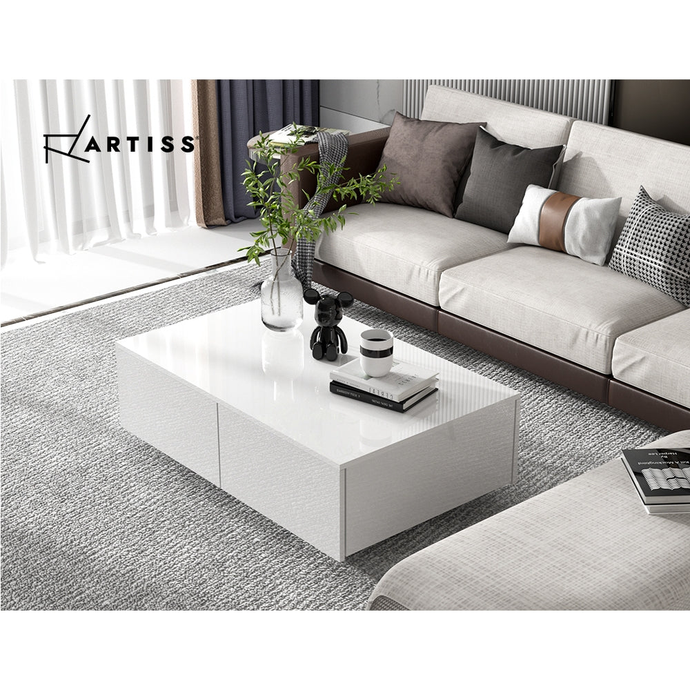 Marlook Coffee Table 4 Drawers White Trevi