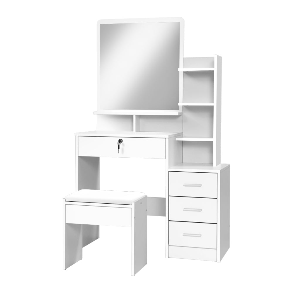 Marlook Dressing Table Stool Set 4 Drawers White