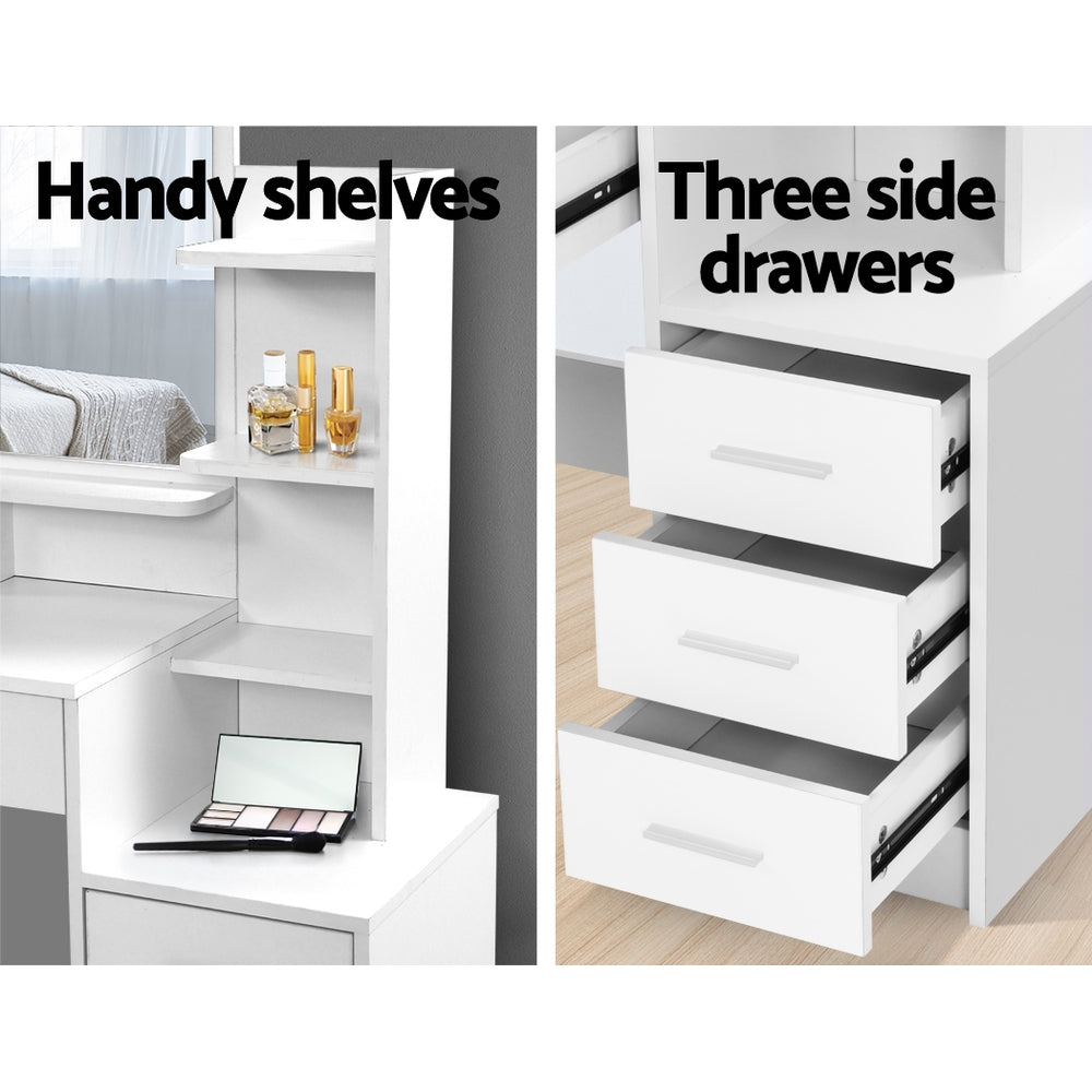 Marlook Dressing Table Stool Set 4 Drawers White