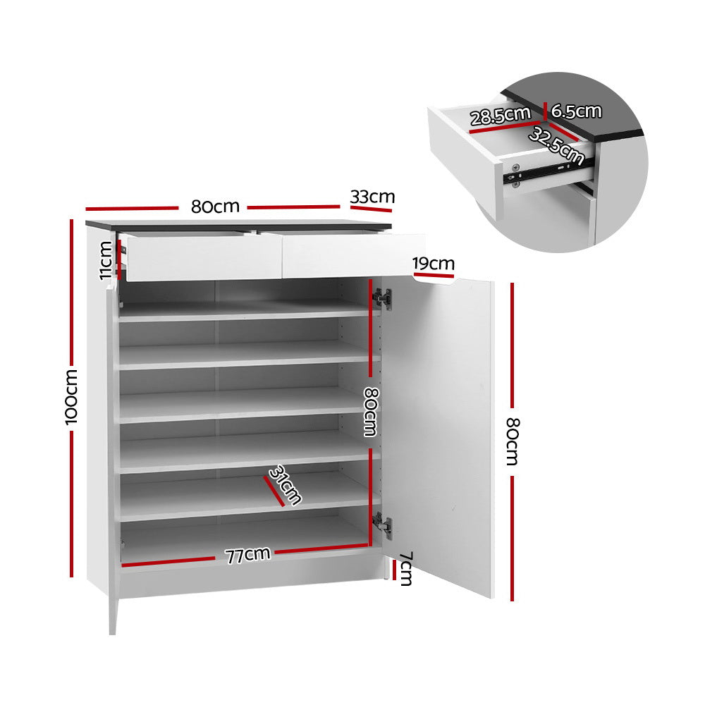 Marlook Shoe Rack Cabinet 30 Pairs White Eve