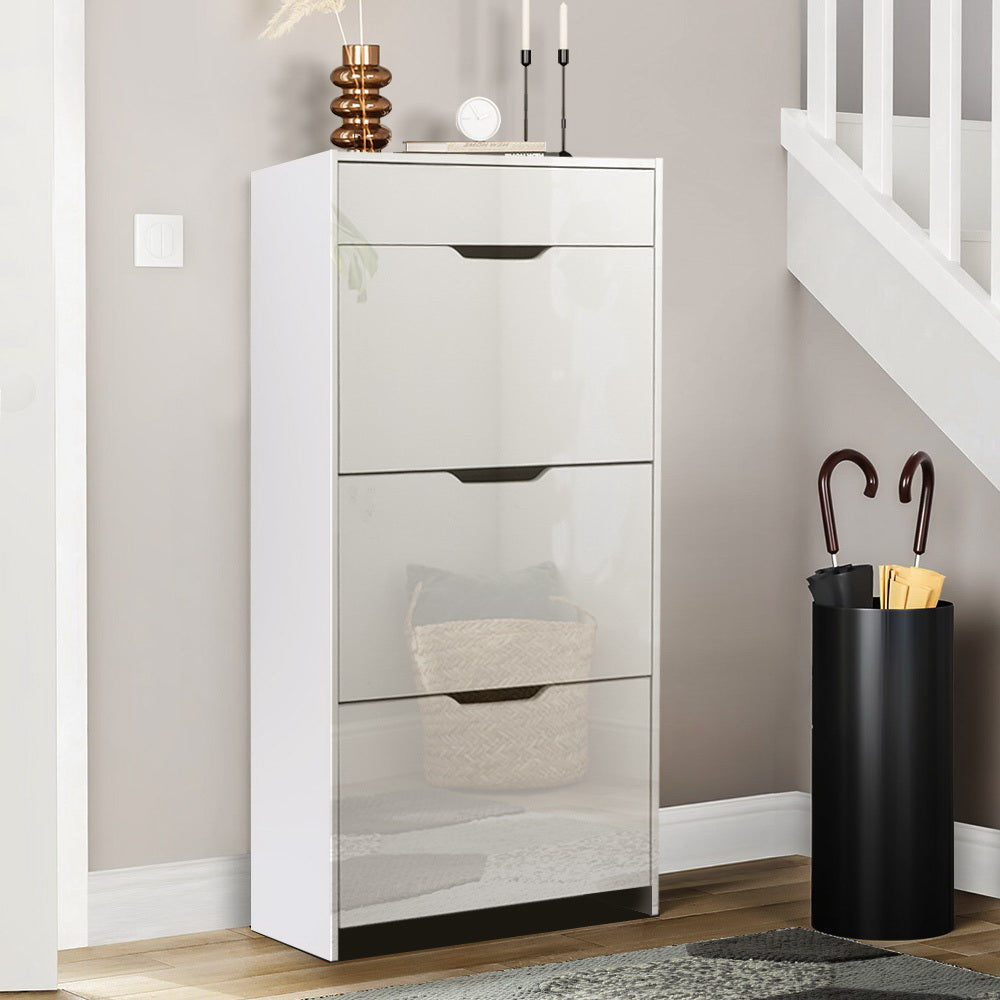 Marlook Shoe Rack Cabinet 24 Pairs White Luna