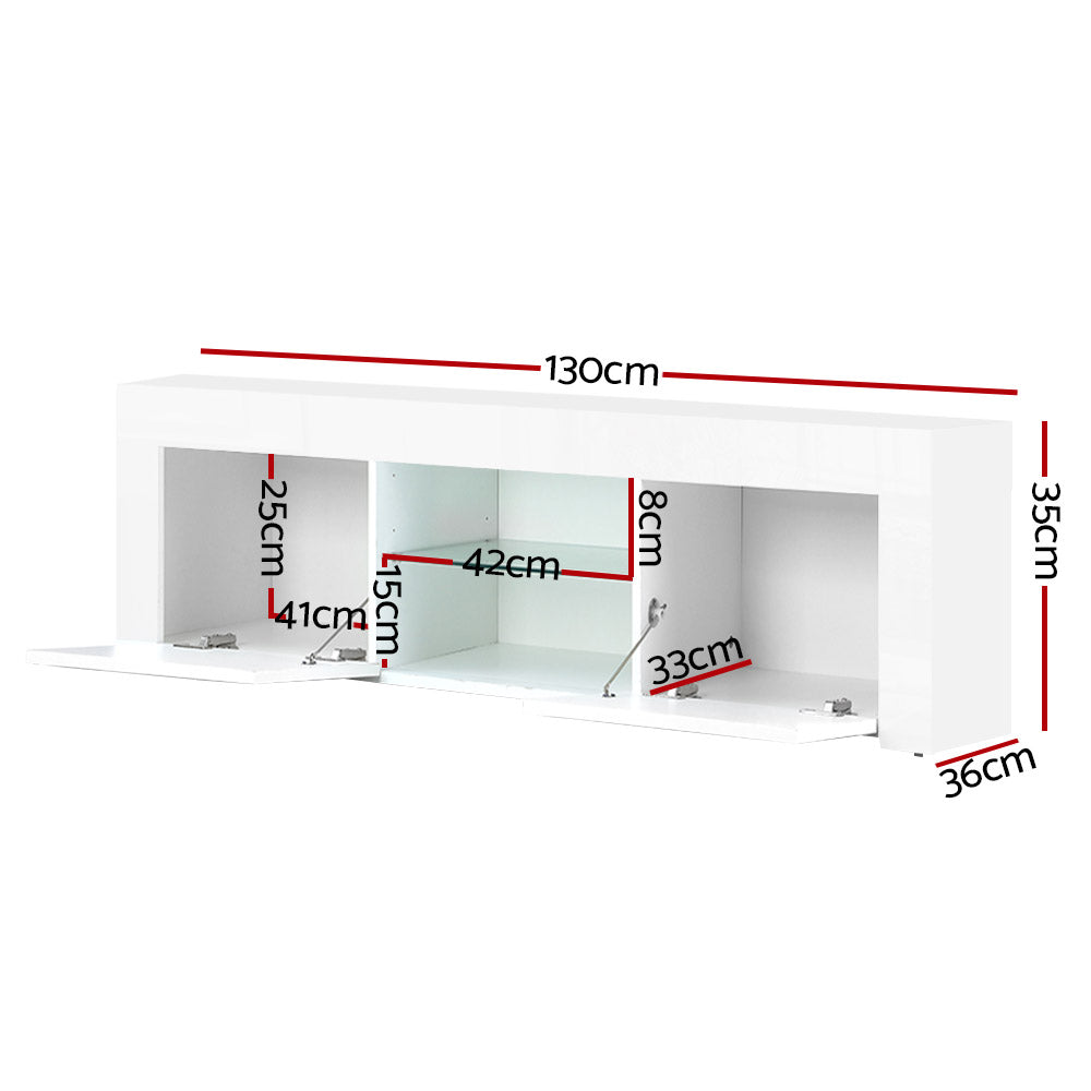 Marlook Entertainment Unit TV Cabinet 130cm White Ivan