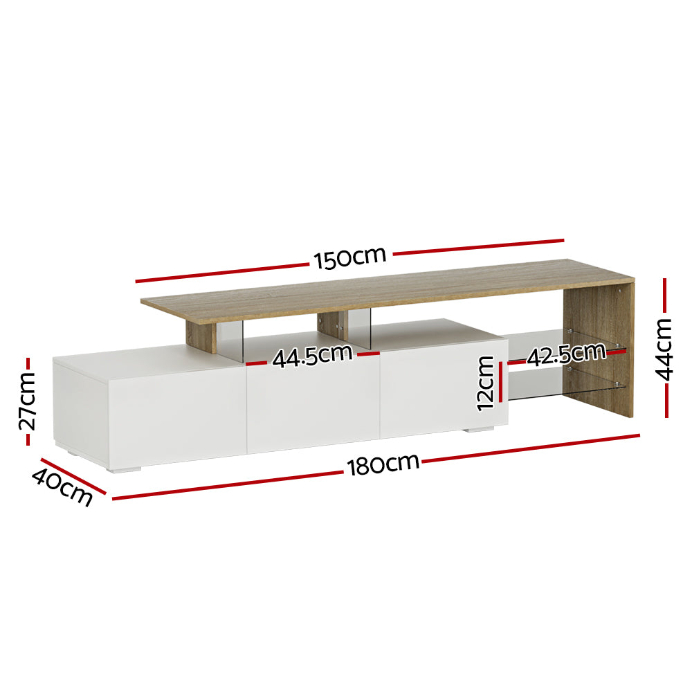 Marlook TV Cabinet Entertainment Unit 180cm Wood White James