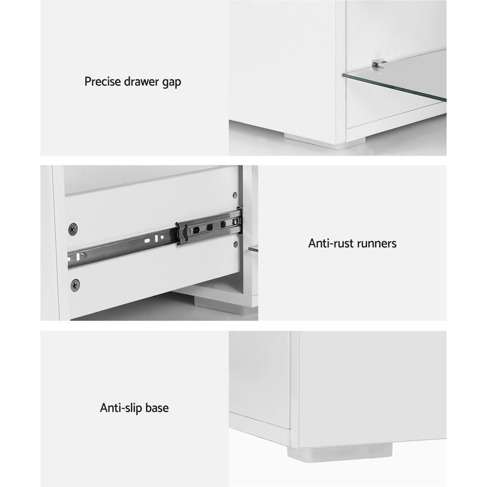 Marlook TV Cabinet Entertainment Unit 180cm Wood White James