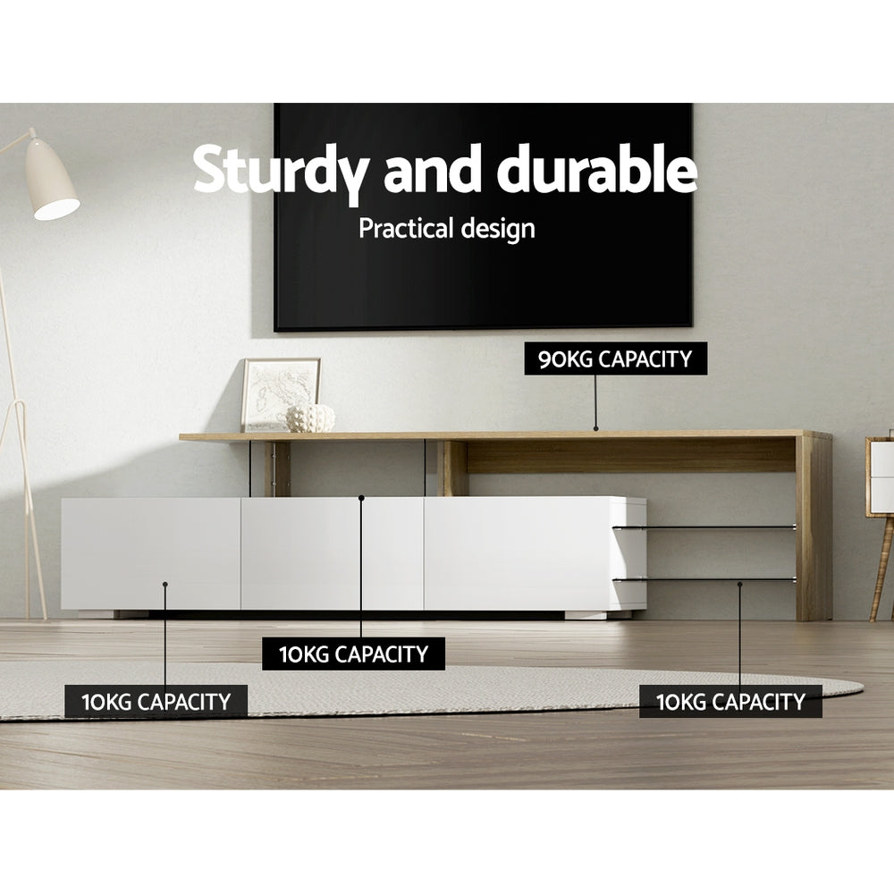 Marlook TV Cabinet Entertainment Unit 180cm Wood White James