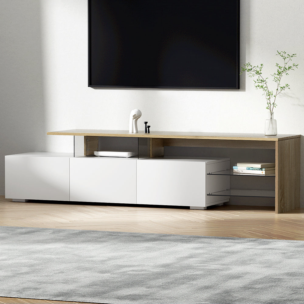 Marlook TV Cabinet Entertainment Unit 180cm Wood White James