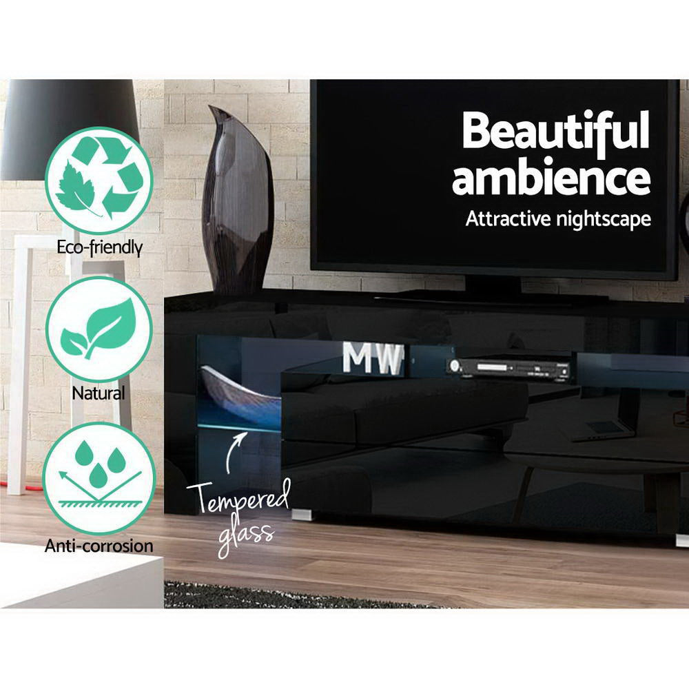 Marlook Entertainment Unit TV Cabinet LED 160cm Black Elo