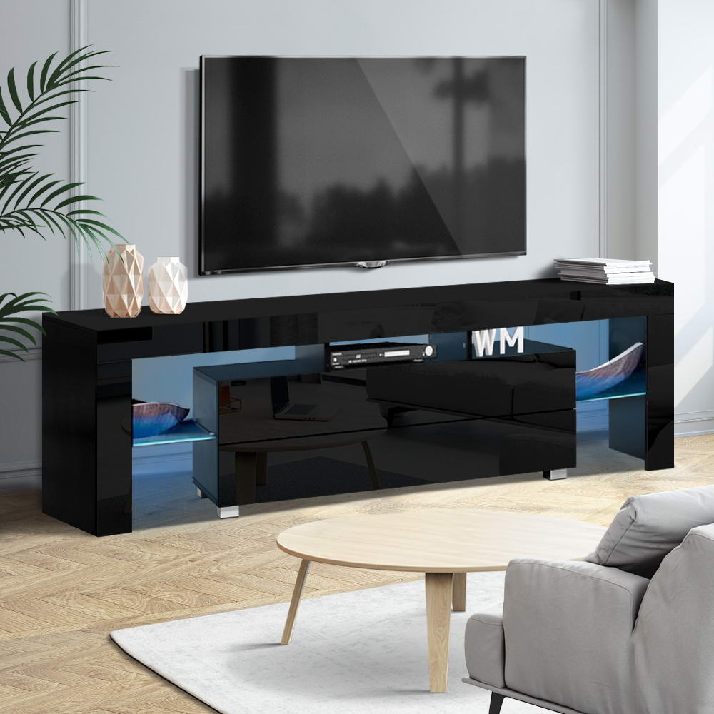 Marlook Entertainment Unit TV Cabinet LED 160cm Black Elo