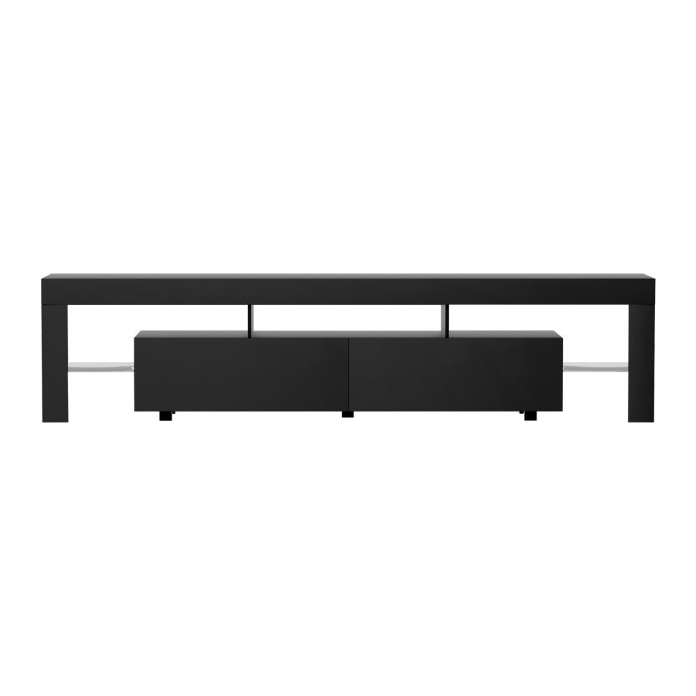 Marlook TV Cabinet Entertainment Unit Stand RGB LED Gloss Furniture 200cm Black