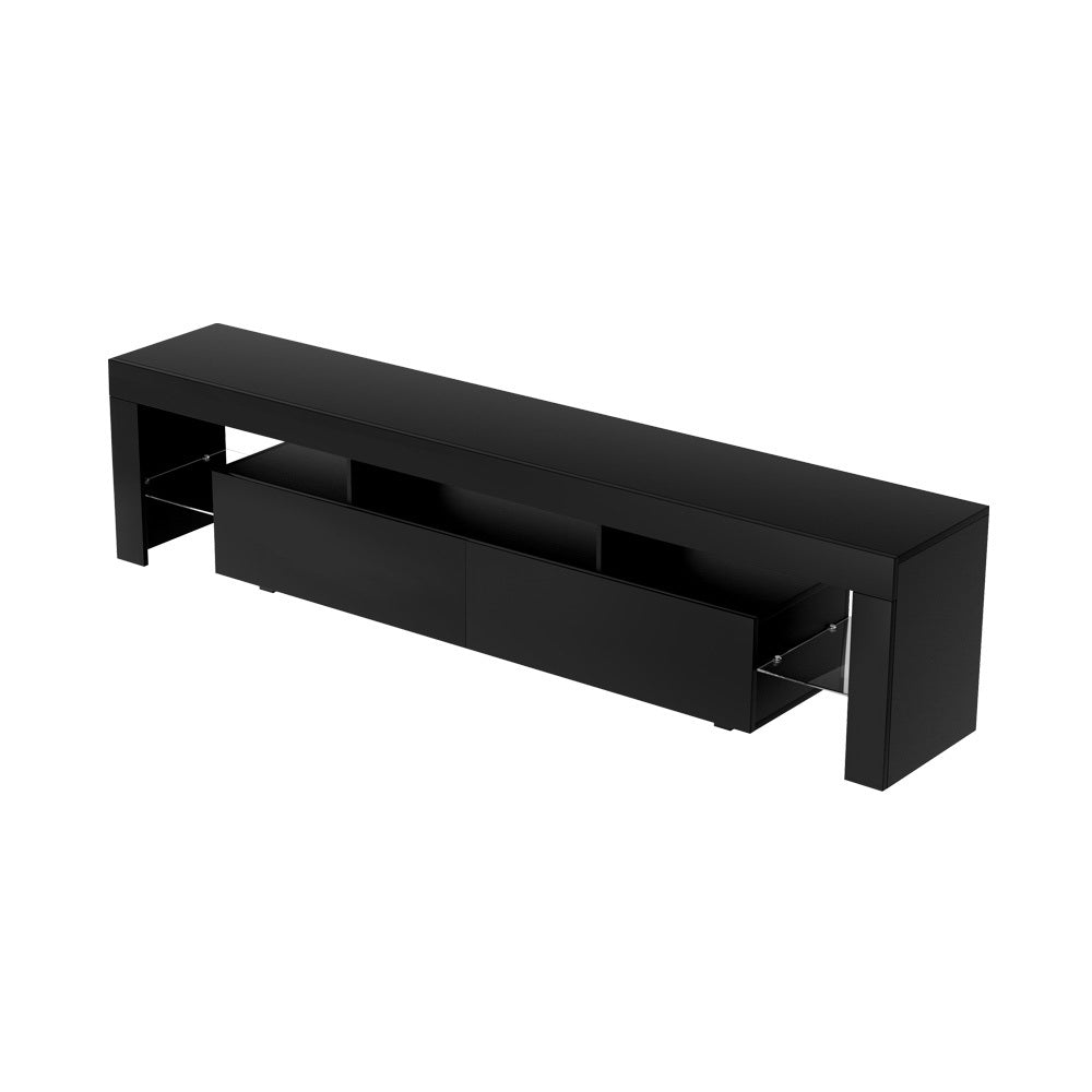 Marlook TV Cabinet Entertainment Unit Stand RGB LED Gloss Furniture 200cm Black