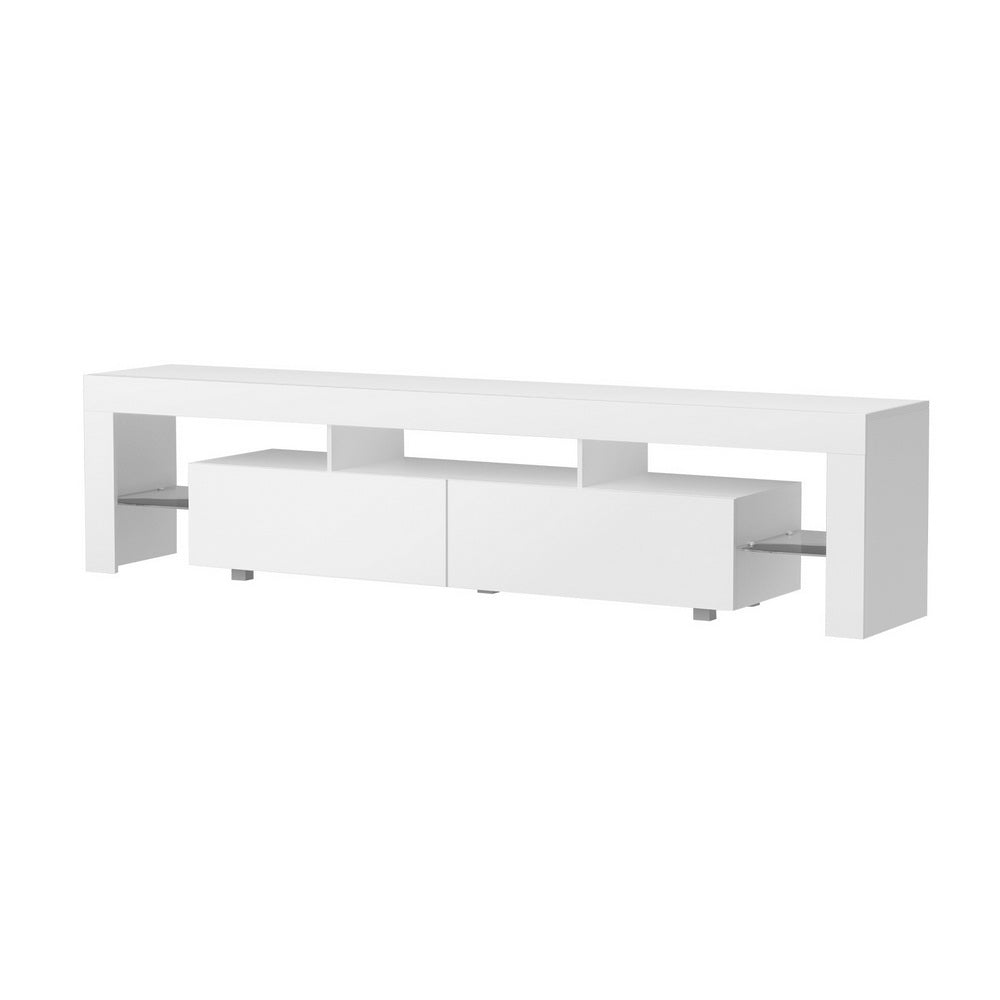 Marlook TV Cabinet Entertainment Unit Stand RGB LED Gloss Furniture 200cm White