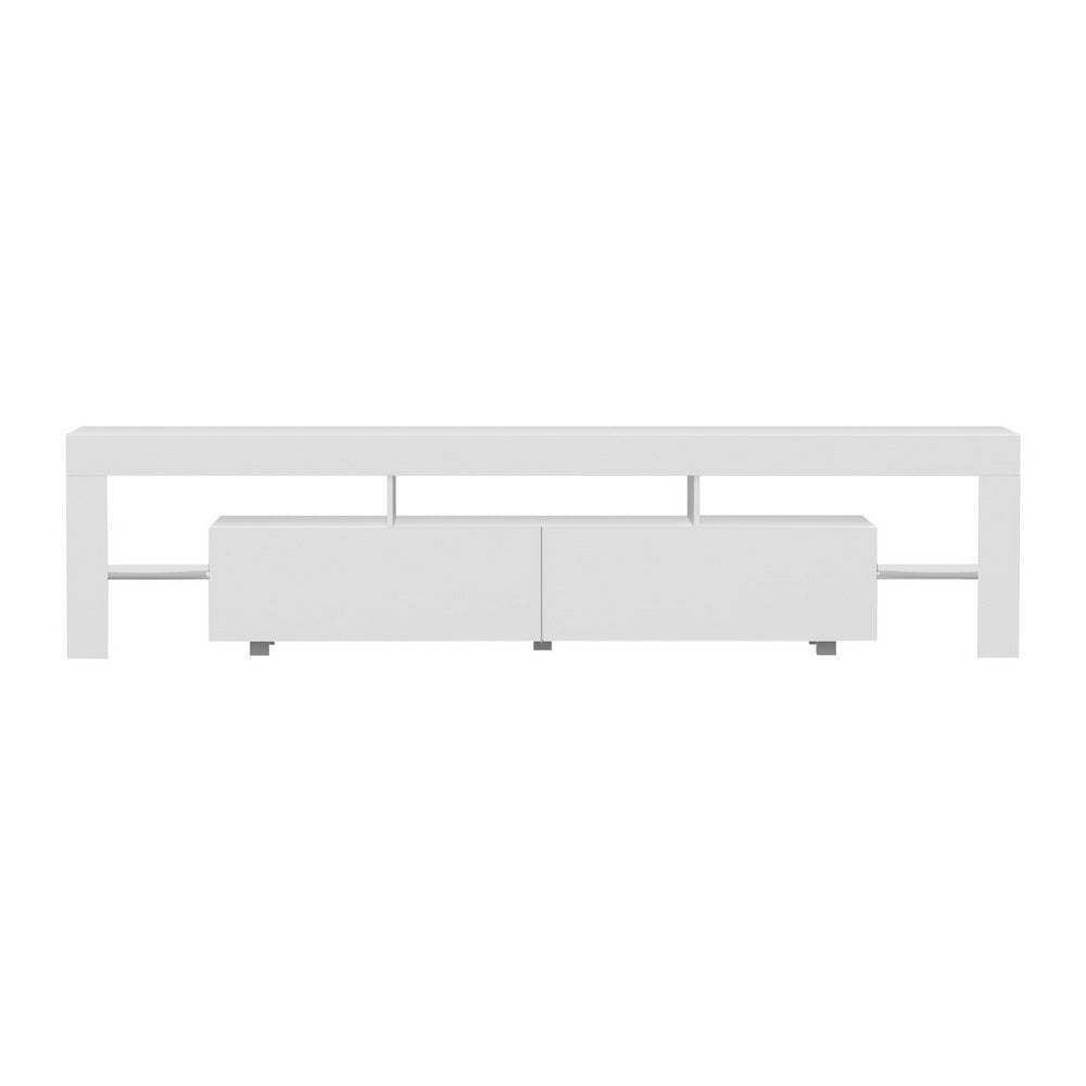 Marlook TV Cabinet Entertainment Unit Stand RGB LED Gloss Furniture 200cm White