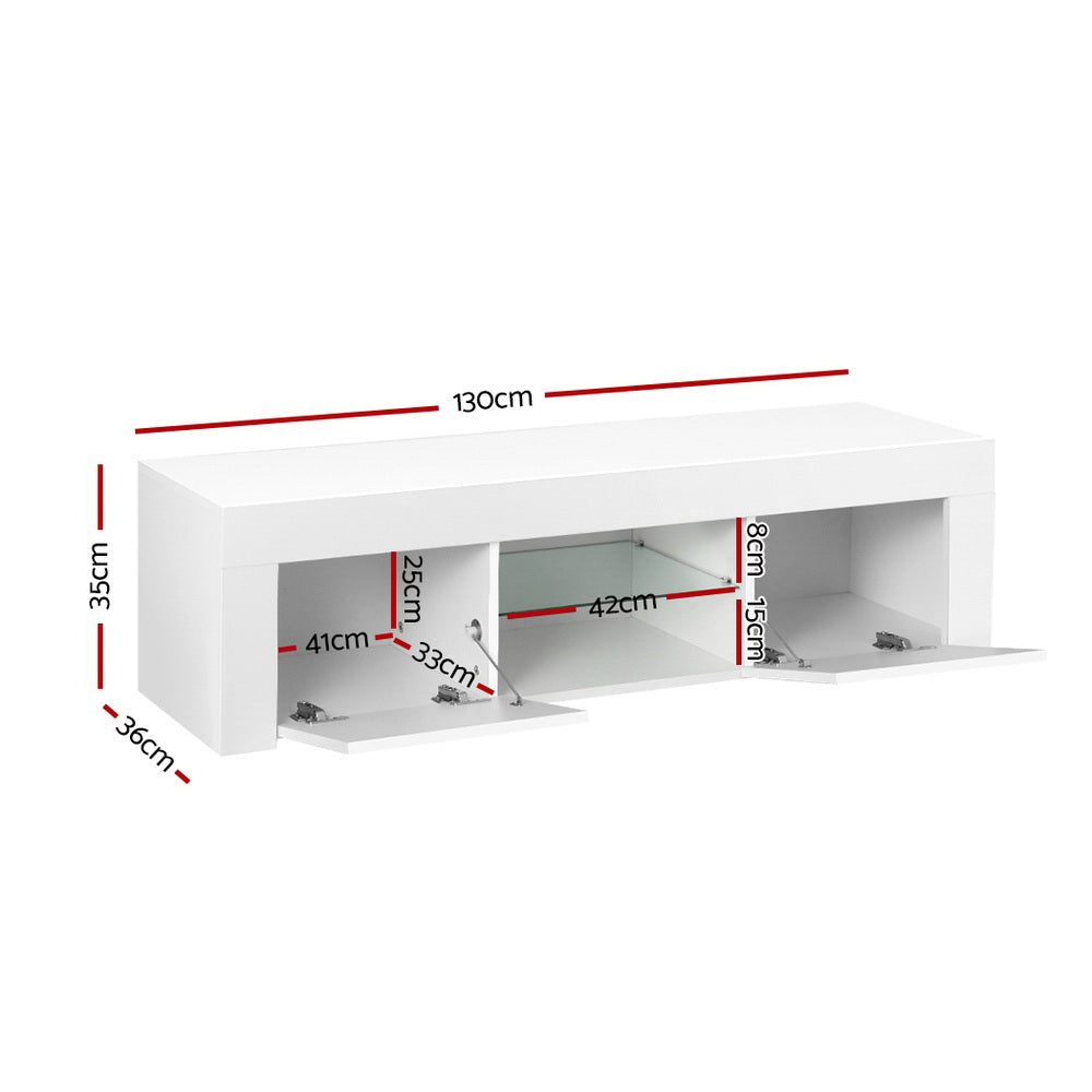 Marlook Entertainment Unit TV Cabinet LED 130cm White Angus