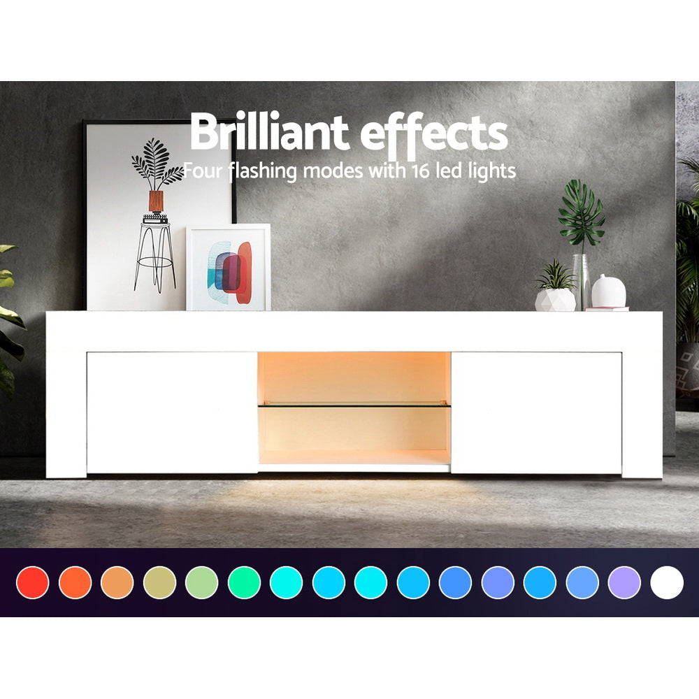 Marlook Entertainment Unit TV Cabinet LED 130cm White Angus