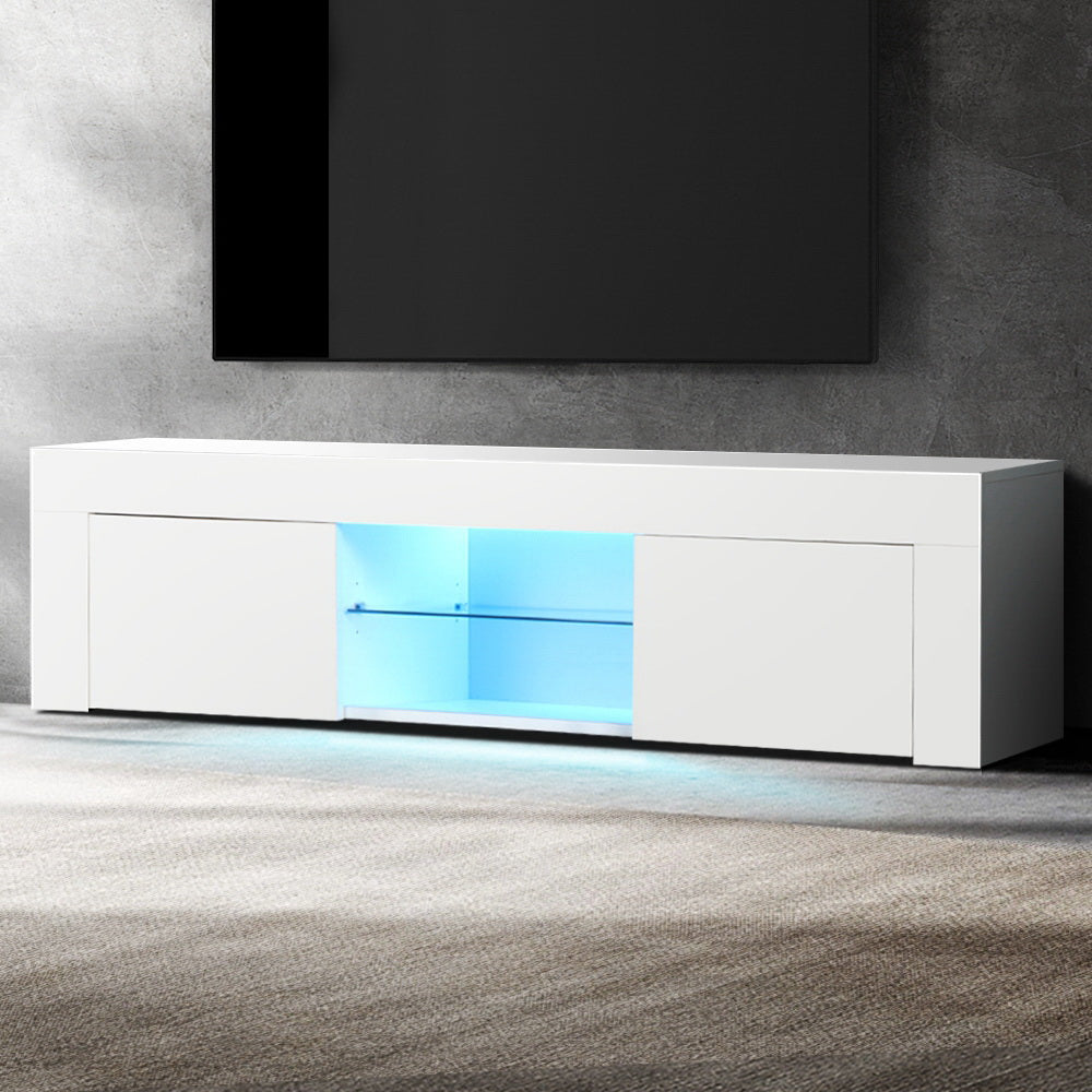 Marlook Entertainment Unit TV Cabinet LED 130cm White Angus