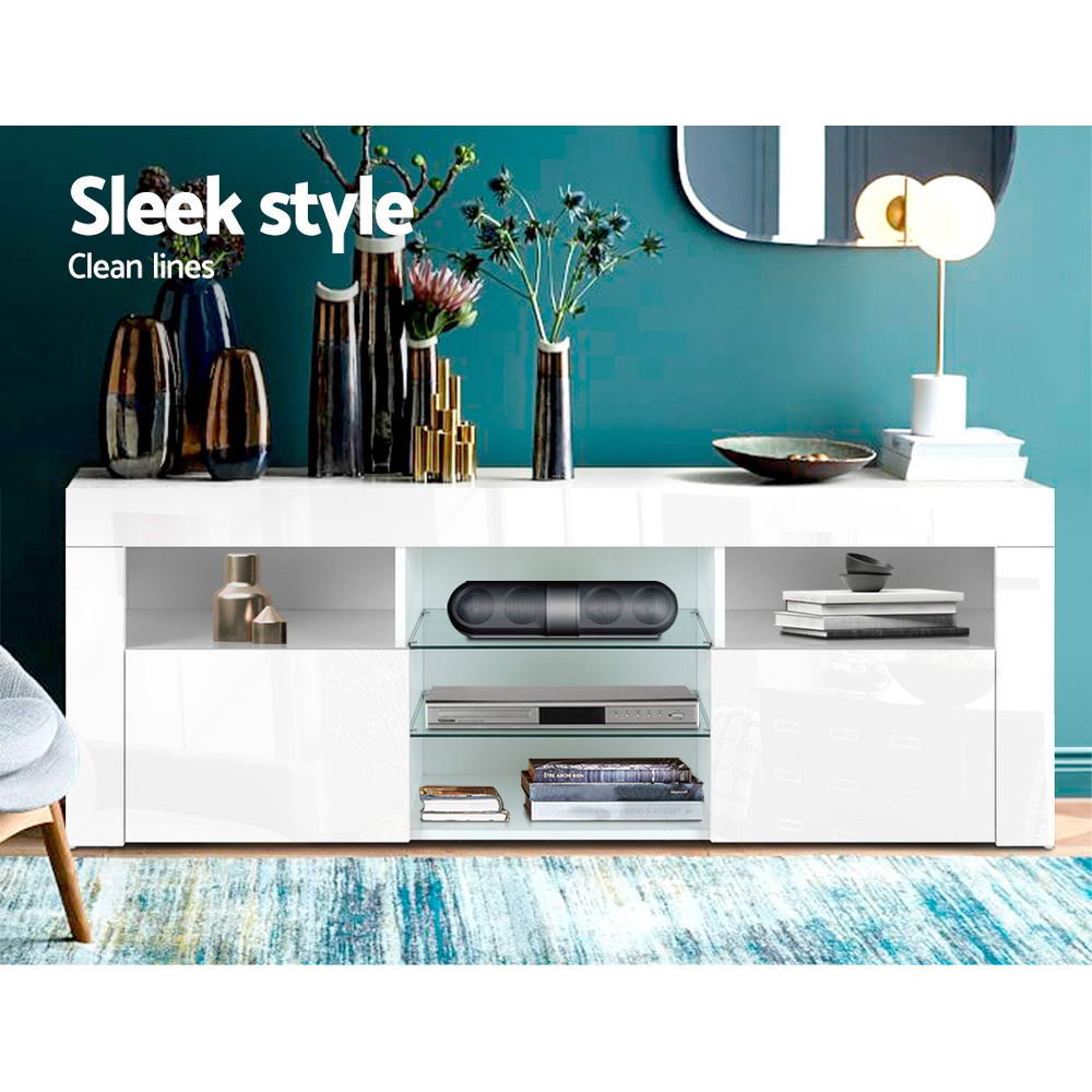 Marlook Entertainment Unit TV Cabinet LED 145cm White Angus