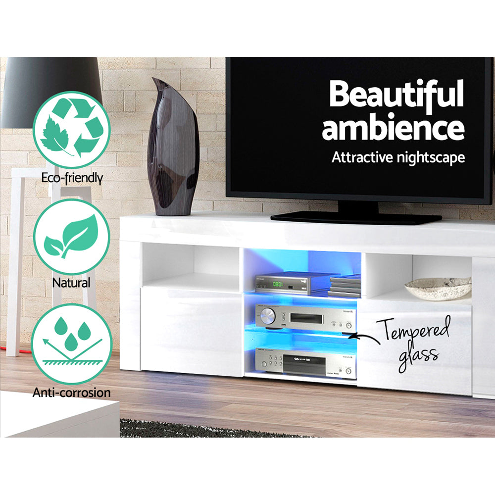 Marlook Entertainment Unit TV Cabinet LED 145cm White Angus