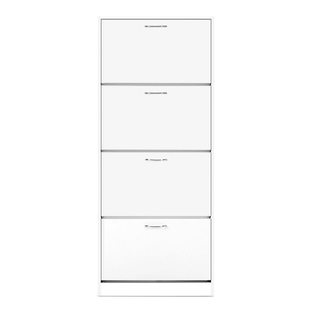 Marlook Shoe Rack Cabinet 60 Pairs 4 Doors - White