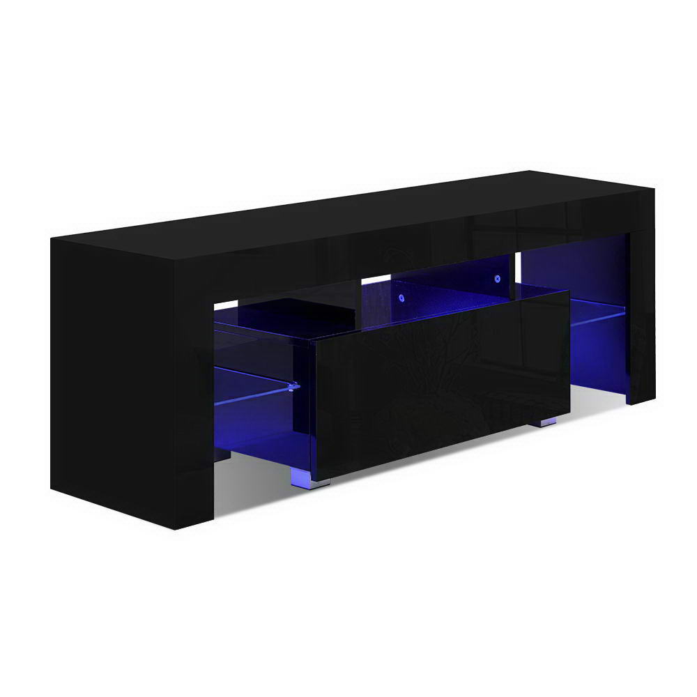 Marlook Entertainment Unit TV Cabinet LED 130cm Black Elo
